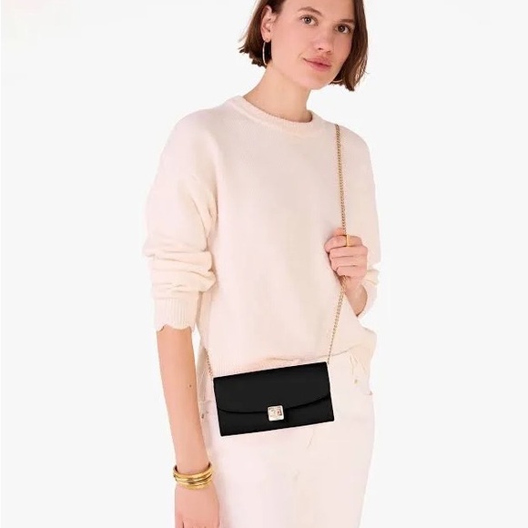 Kate Spade Black Leather Chain-Clutch Shoulder Bag or Crossbody - Picture 4 of 4